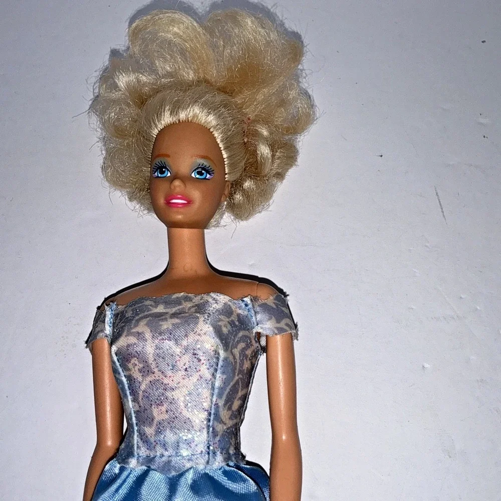 Barbie Doll Blue Glitter Princess Ball‎ Gown Mattel 1966 Body Blonde